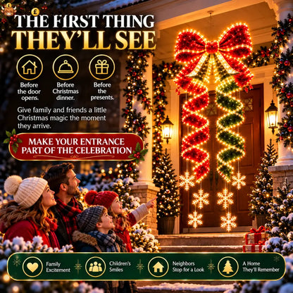 Giant Lighted Christmas Bow Hanging Decoration