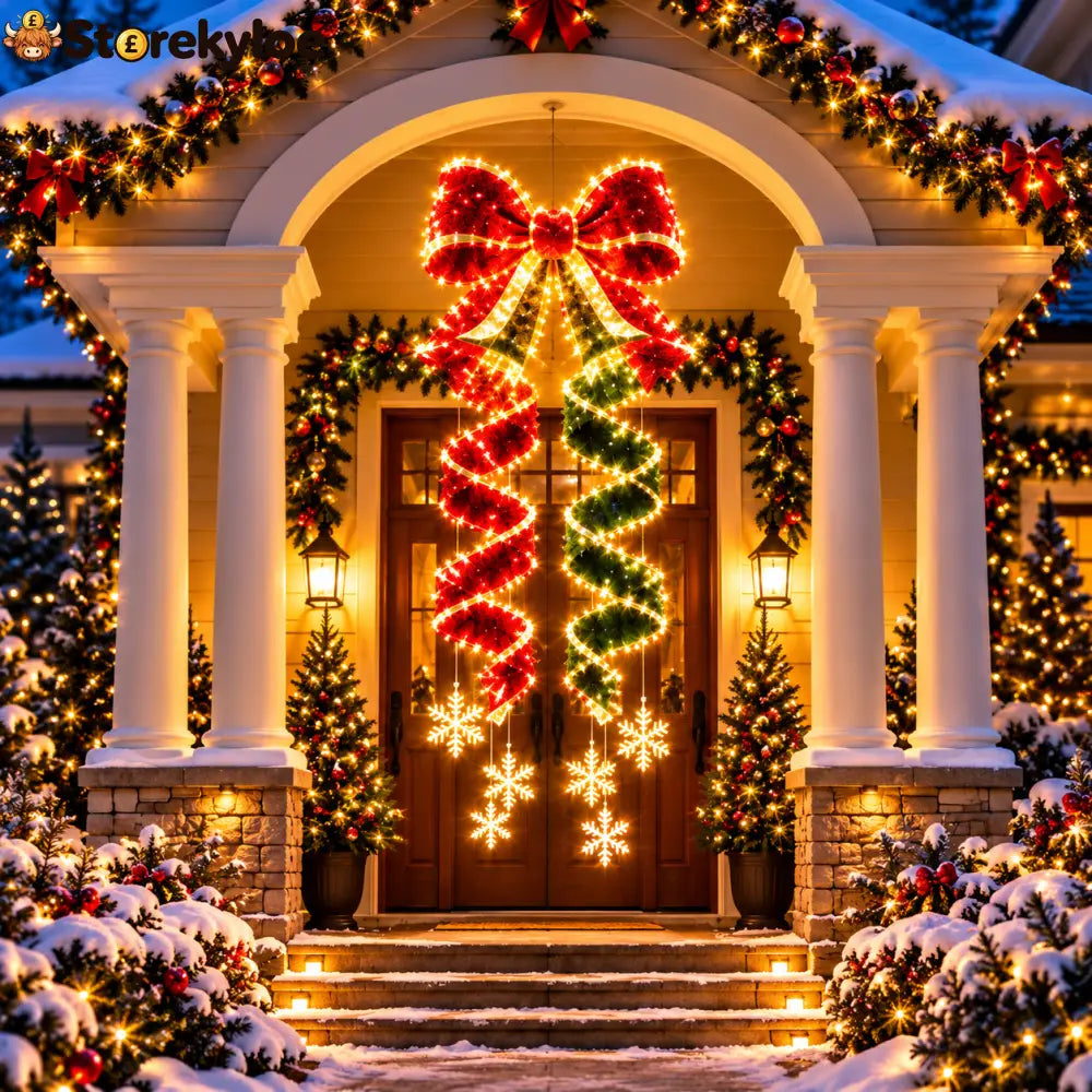 Giant Lighted Christmas Bow Hanging Decoration - 🎀 Lighted Christmas Bow