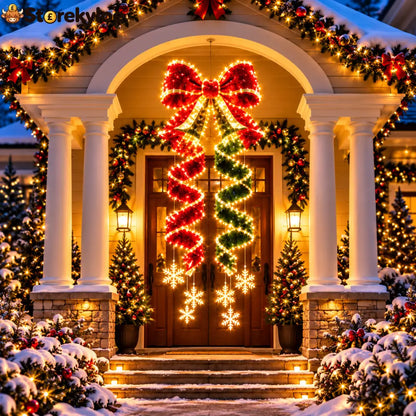 Giant Lighted Christmas Bow Hanging Decoration - 🎀 Lighted Christmas Bow