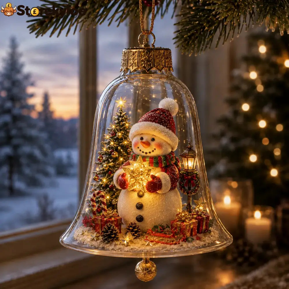 ✨🎄 Glowing Christmas Story Ornament – Light-up Mini Holiday Scene - ⛄Snowman