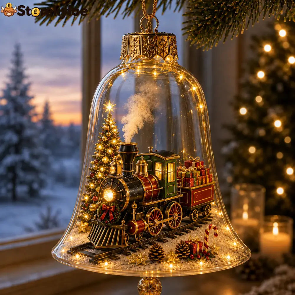 ✨🎄 Glowing Christmas Story Ornament – Light-up Mini Holiday Scene - 🚂Train