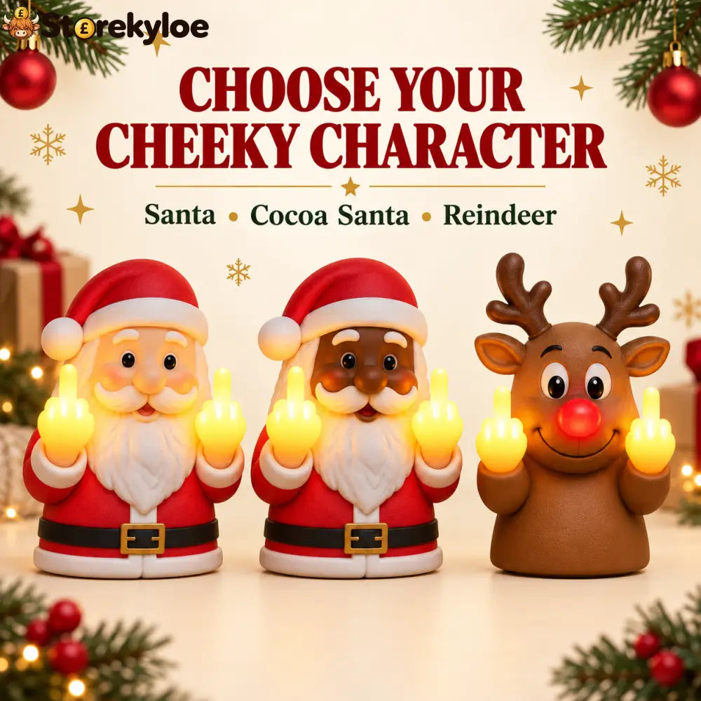 Glowing Middle Finger Santa Lamp Fun Festive Desk Ornament For Holiday