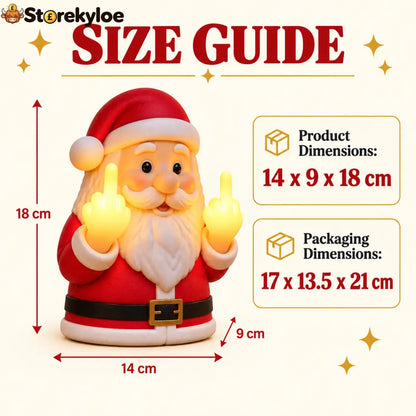 Glowing Middle Finger Santa Lamp Fun Festive Desk Ornament For Holiday