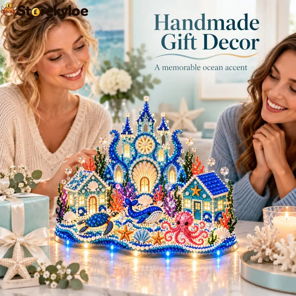 🌊 Glowing Underwater Village 3D Diamond Painting Kit – Make Your Own Light-Up Ocean Castle - Products