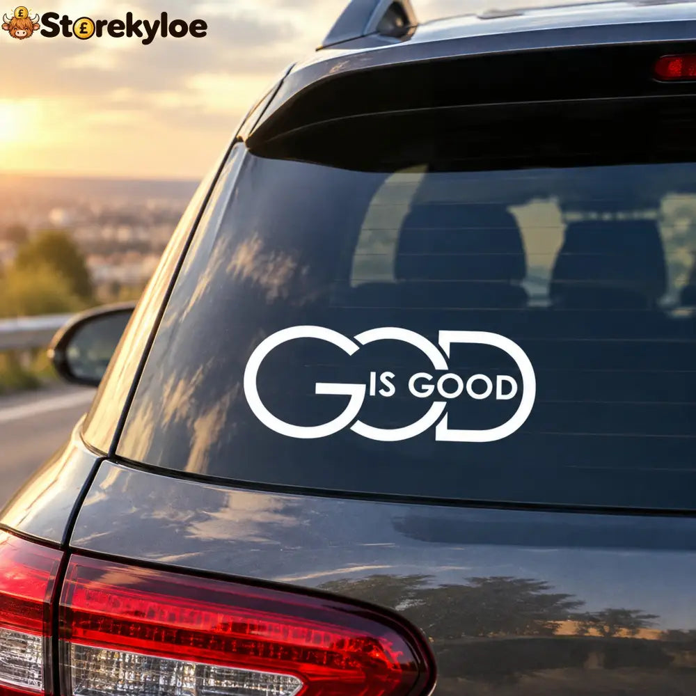 🙏 ’God Is Good’ Christian Car Decal Sticker | Premium Religious Décor