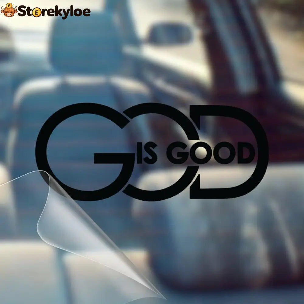 🙏 ’God Is Good’ Christian Car Decal Sticker | Premium Religious Décor - Black / Buy 1 Get 1 Free