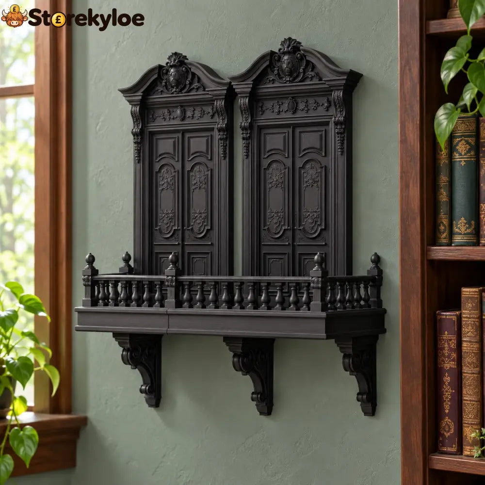 🖤Gothic Arch Wall Shelf – Cathedral-Inspired Display Shelf for Crystals Curios & Dark Décor