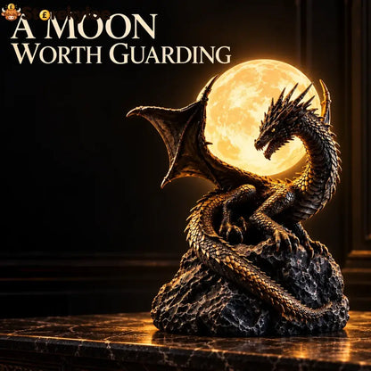 🐉 Gothic Dragon Moon Globe Statue Lamp