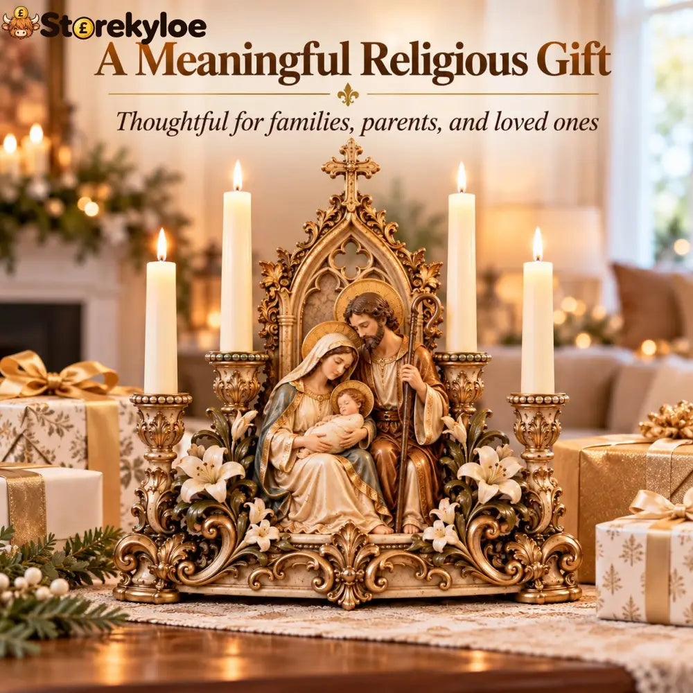 Gothic Holy Family Four-candle Holder - Family