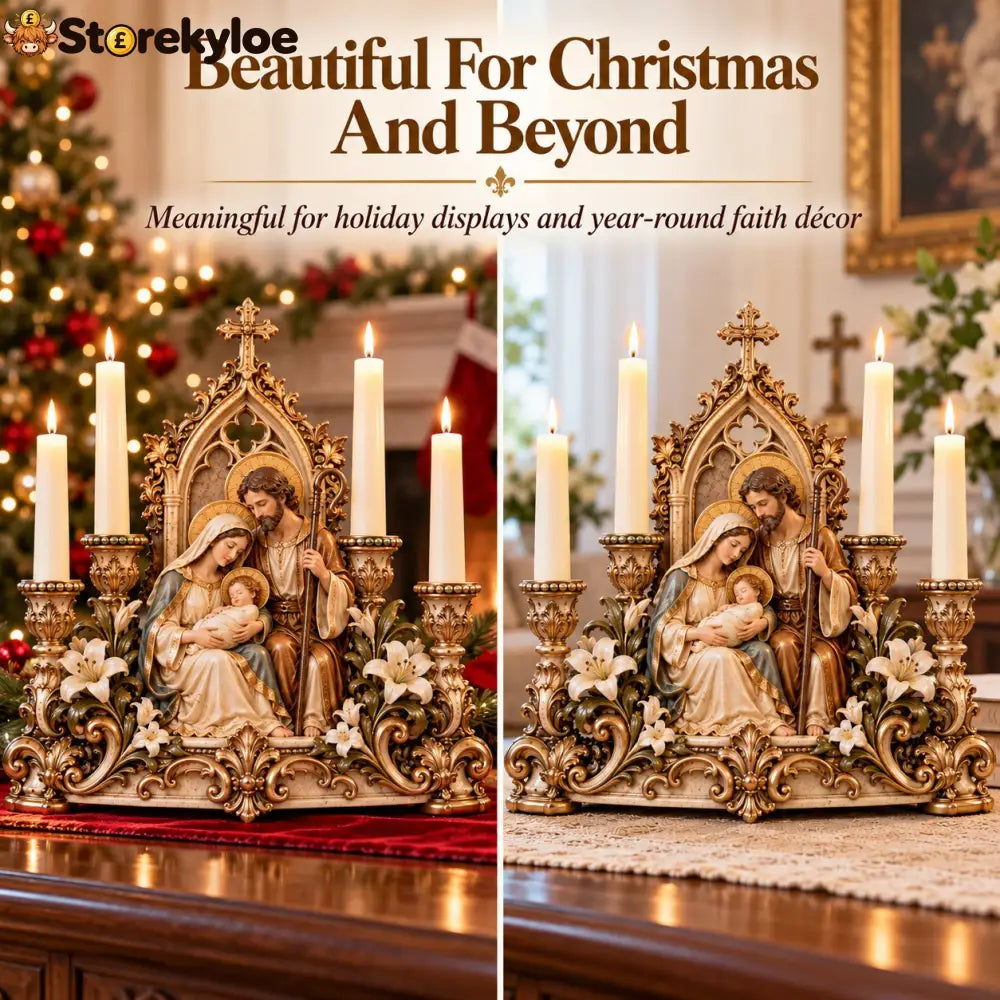 Gothic Holy Family Four-candle Holder - Family