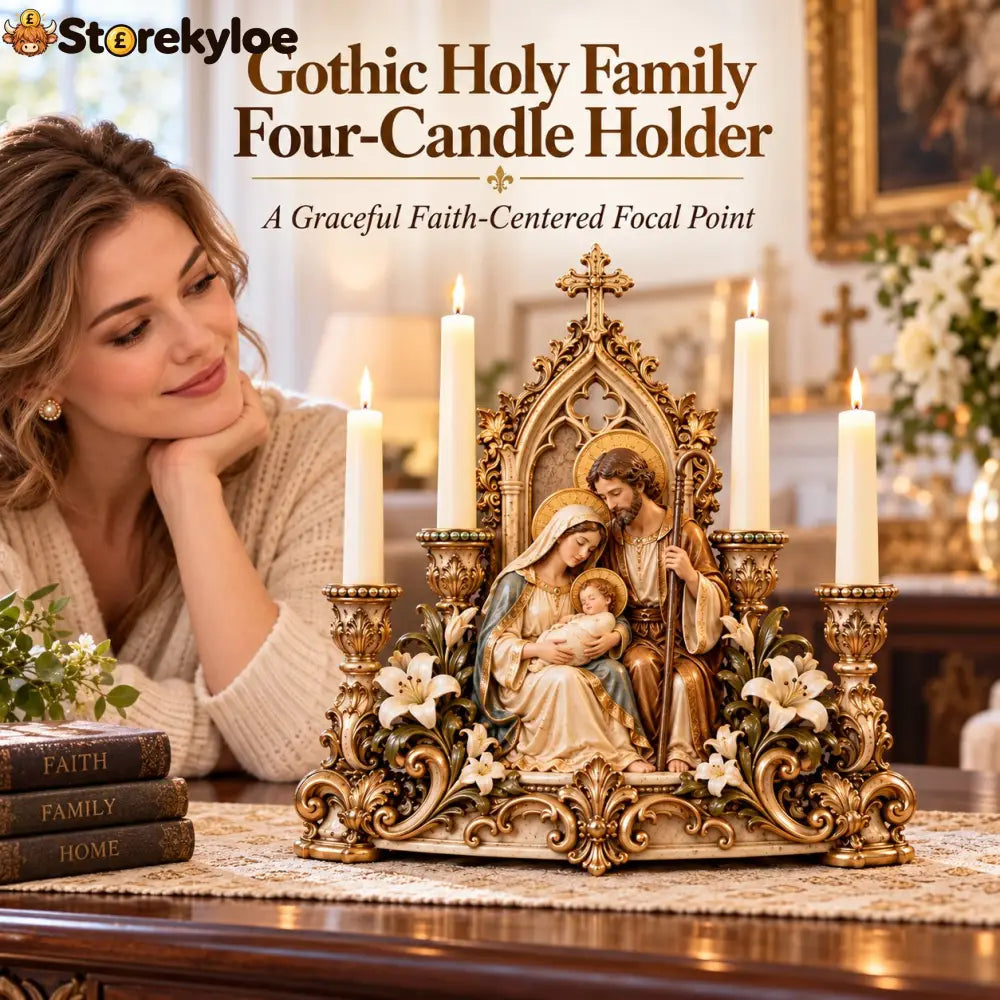 Gothic Holy Family Four-candle Holder - Family