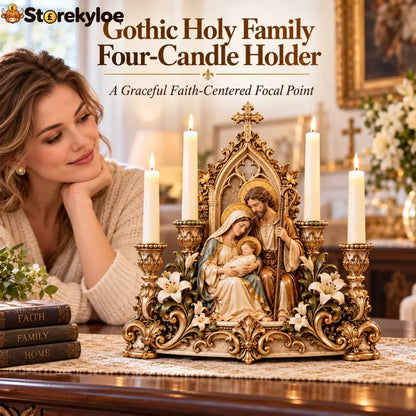 Gothic Holy Family Four-candle Holder - Family
