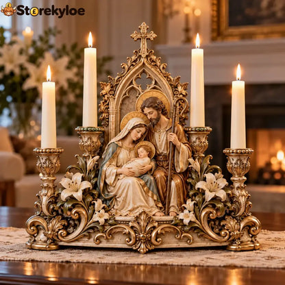 Gothic Holy Family Four-candle Holder - Family