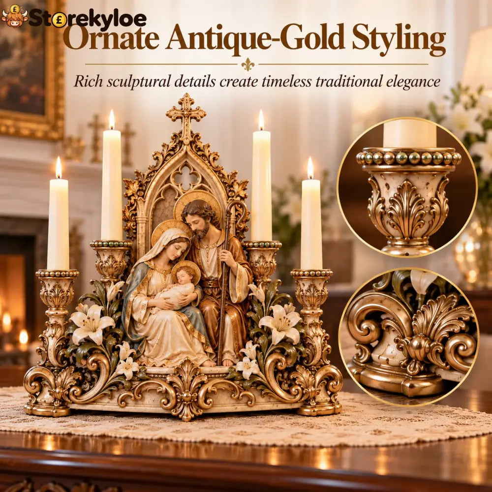 Gothic Holy Family Four-candle Holder - Family
