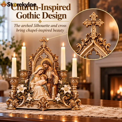 Gothic Holy Family Four-candle Holder - Family
