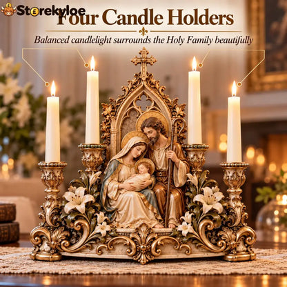 Gothic Holy Family Four-candle Holder - Family