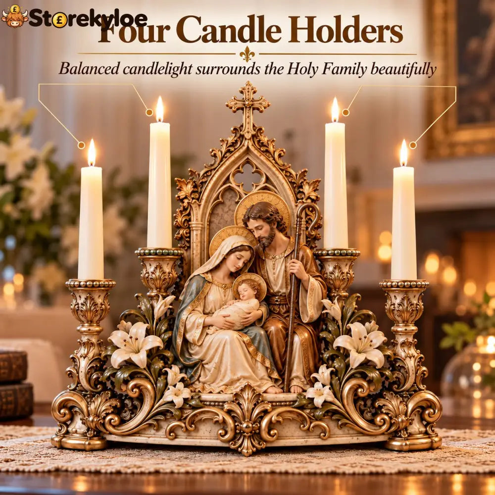 Gothic Holy Family Four-candle Holder - Family