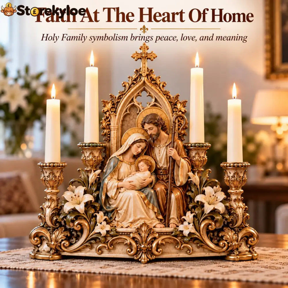 Gothic Holy Family Four-candle Holder - Family