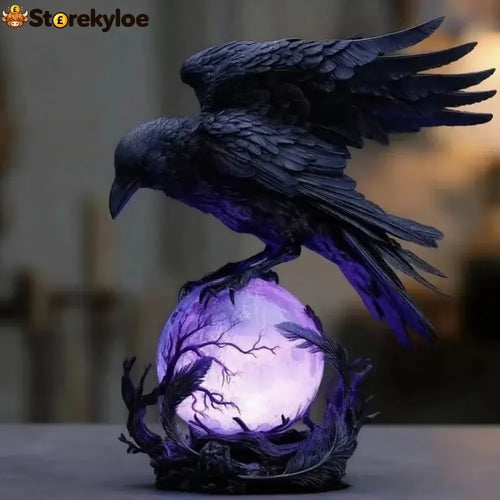 Gothic Raven & Purple Orb Light