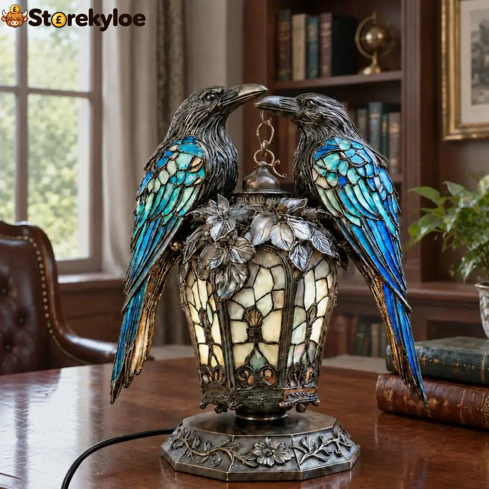 Gothic Stained-glass Raven Lantern - Raven