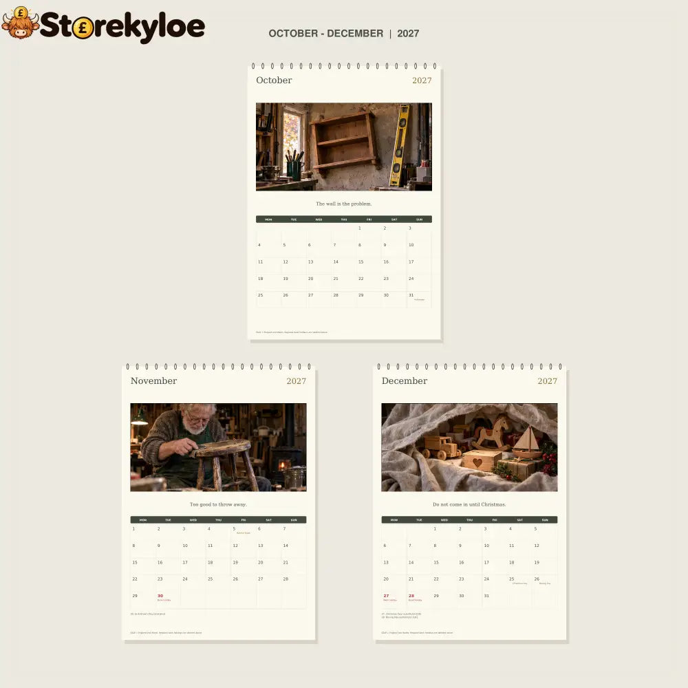 🔥Grandad’s Shed: Appointment Only - 2027 A4 Wall Calendar