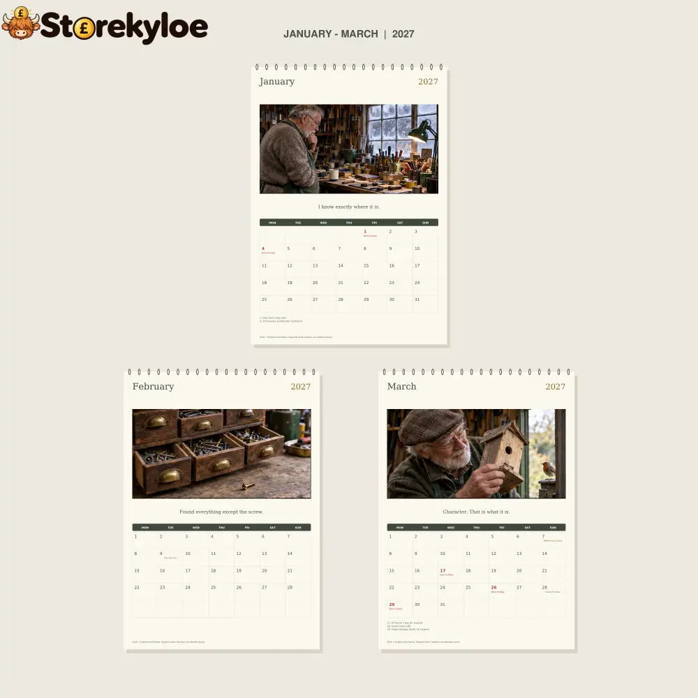 🔥Grandad’s Shed: Appointment Only - 2027 A4 Wall Calendar