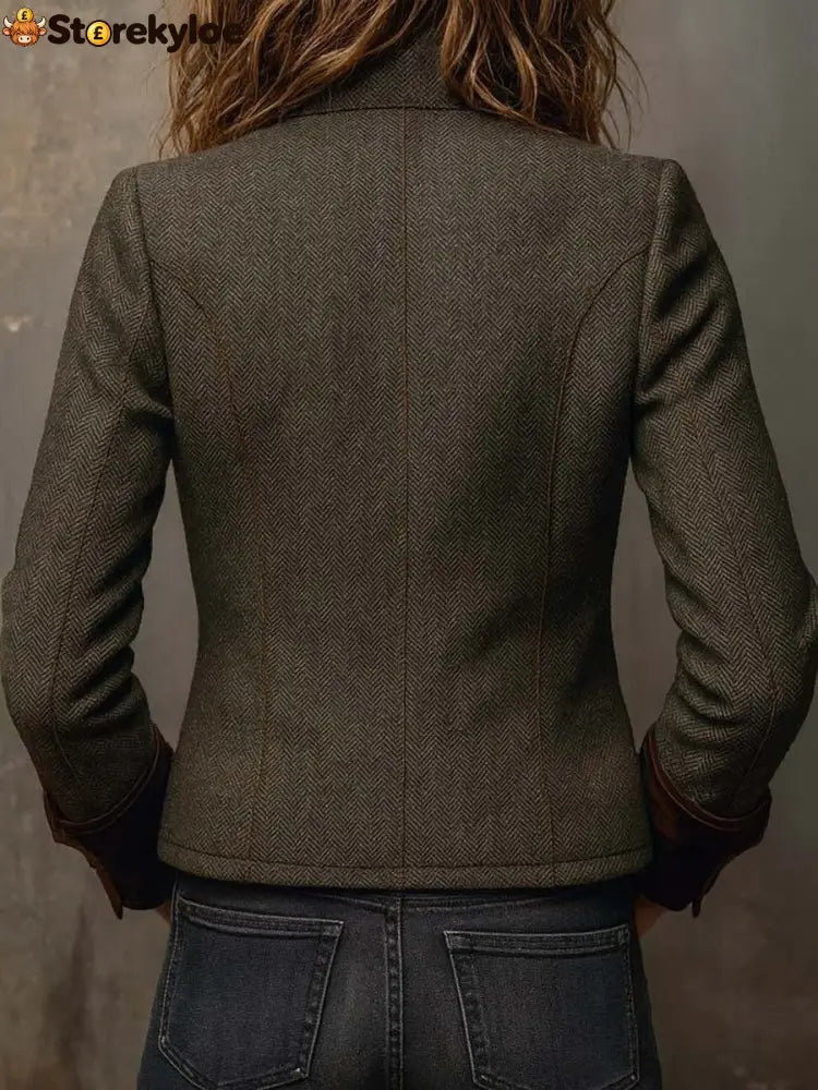 Groovy Collared Long Sleeve Outerwear