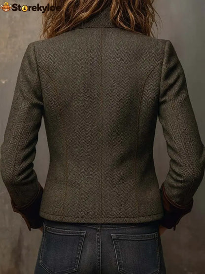 Groovy Collared Long Sleeve Outerwear