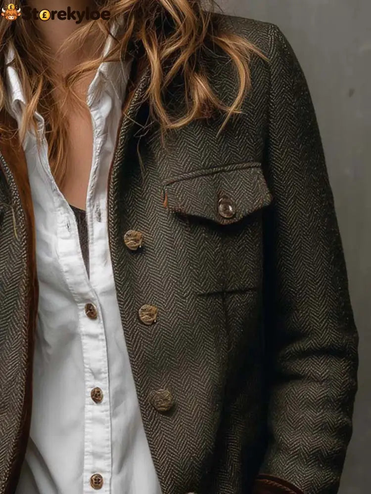 Groovy Collared Long Sleeve Outerwear