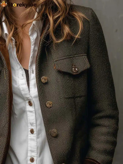 Groovy Collared Long Sleeve Outerwear