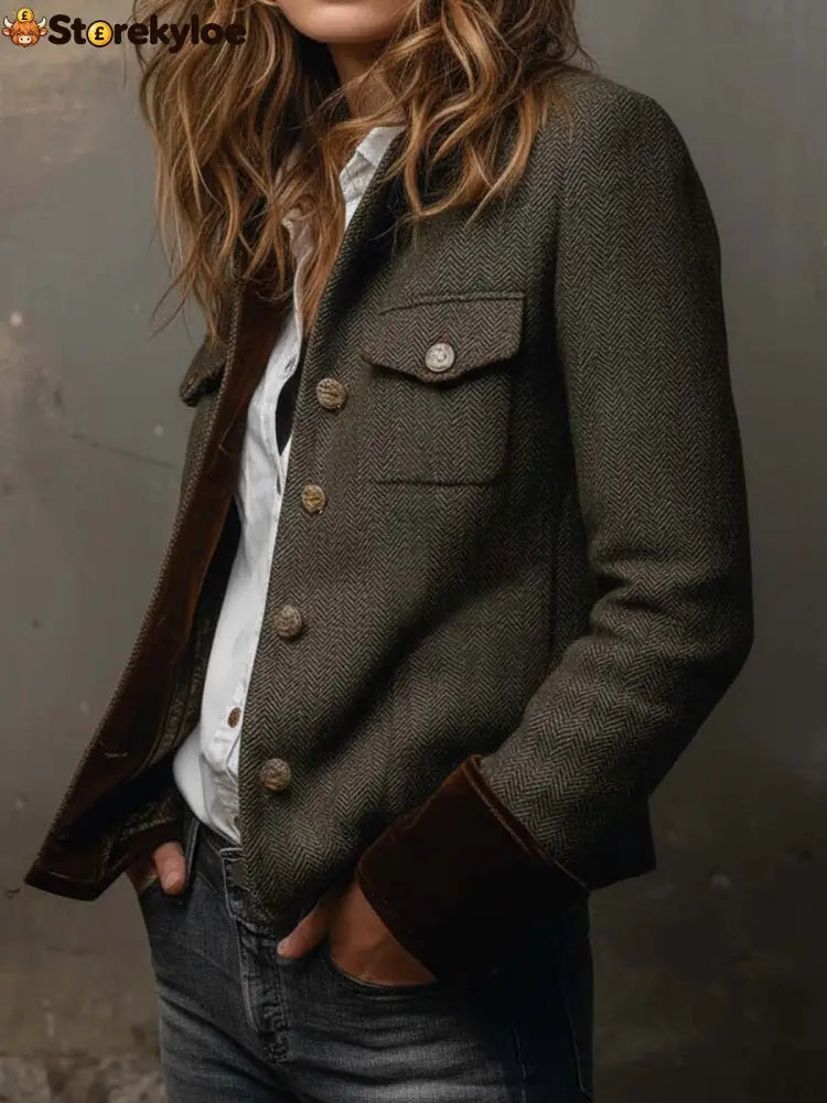 Groovy Collared Long Sleeve Outerwear