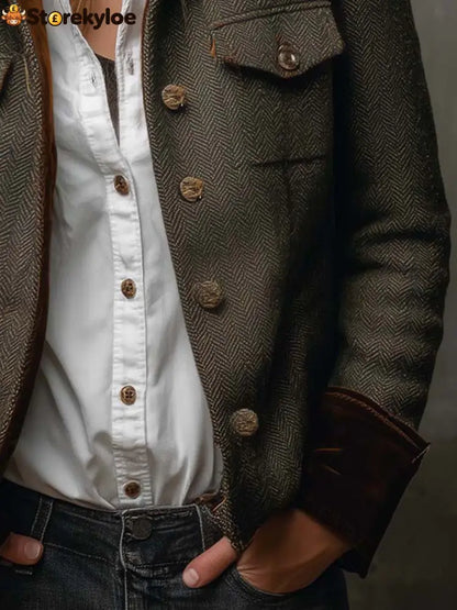 Groovy Collared Long Sleeve Outerwear