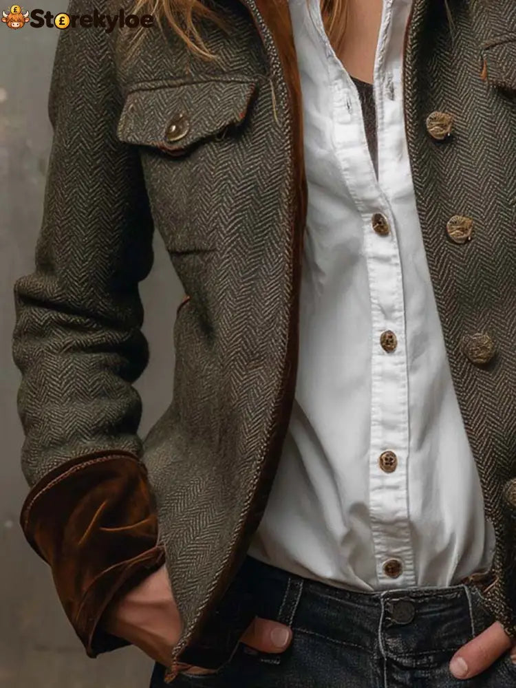 Groovy Collared Long Sleeve Outerwear