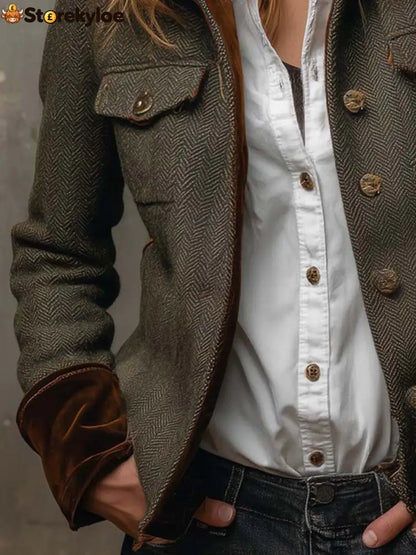 Groovy Collared Long Sleeve Outerwear