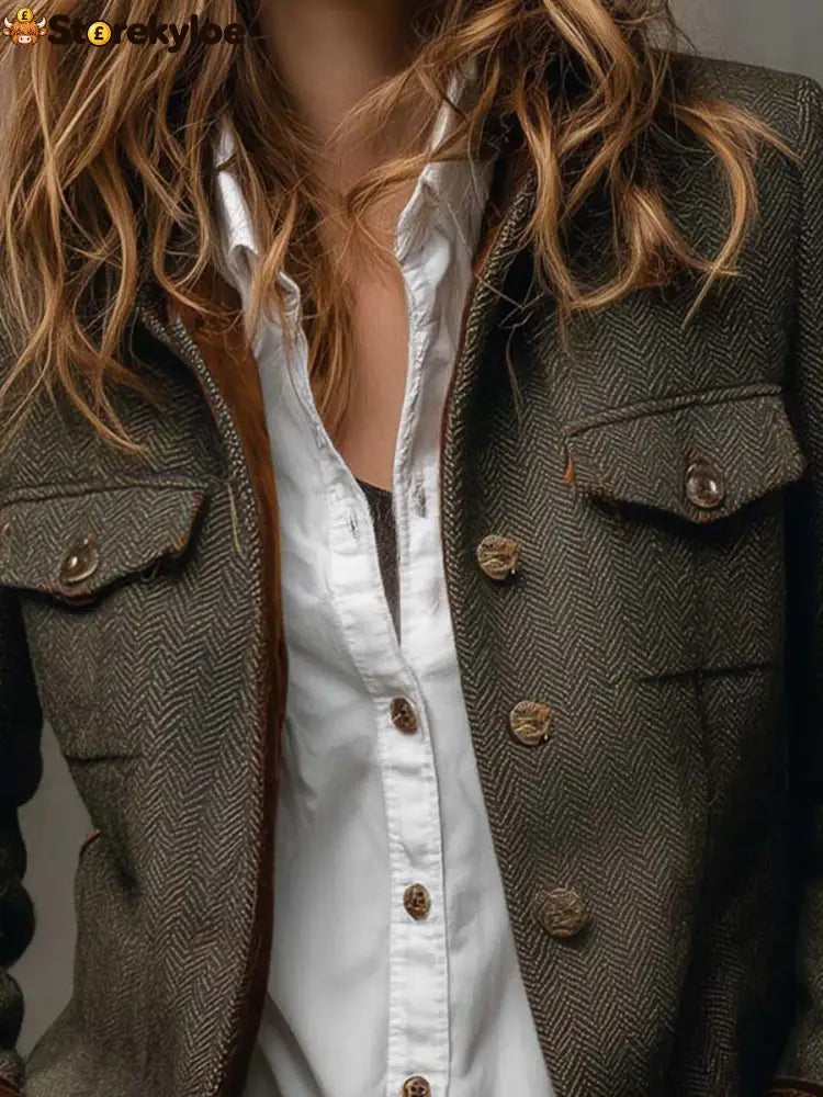 Groovy Collared Long Sleeve Outerwear