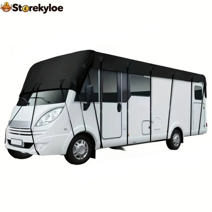 🎃halloween Deal 49% Off!🚐caravan & Motorhome Roof Cover – 210d Oxford With Secure Adjustable Straps - Black / 11*3m