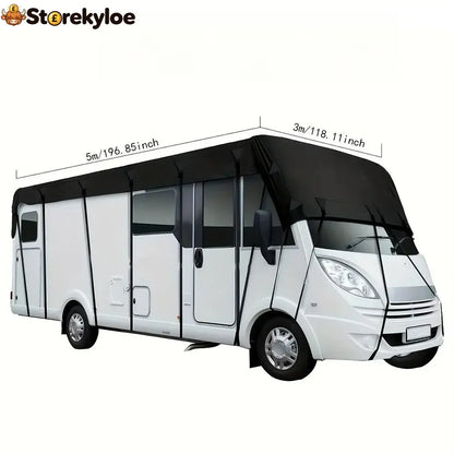 🎃halloween Deal 49% Off!🚐caravan & Motorhome Roof Cover – 210d Oxford With Secure Adjustable Straps - Black / 5*3m