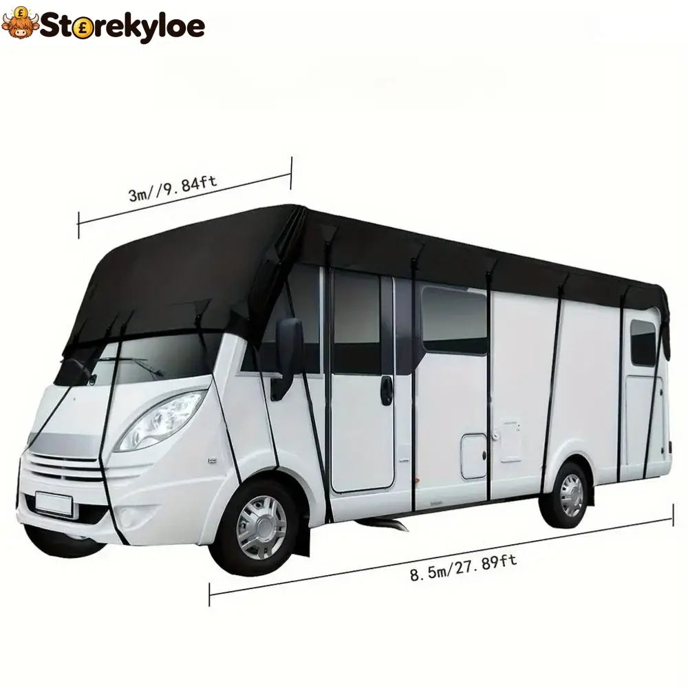 🎃halloween Deal 49% Off!🚐caravan & Motorhome Roof Cover – 210d Oxford With Secure Adjustable Straps - Black / 8.5*3m
