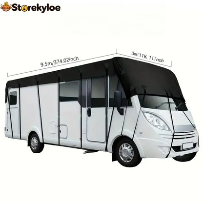 🎃halloween Deal 49% Off!🚐caravan & Motorhome Roof Cover – 210d Oxford With Secure Adjustable Straps - Black / 9.5*3m