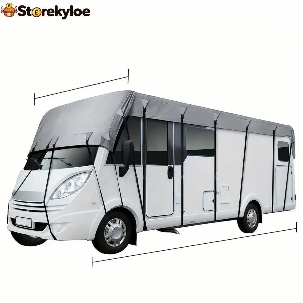 🎃halloween Deal 49% Off!🚐caravan & Motorhome Roof Cover – 210d Oxford With Secure Adjustable Straps - Silver-Grey