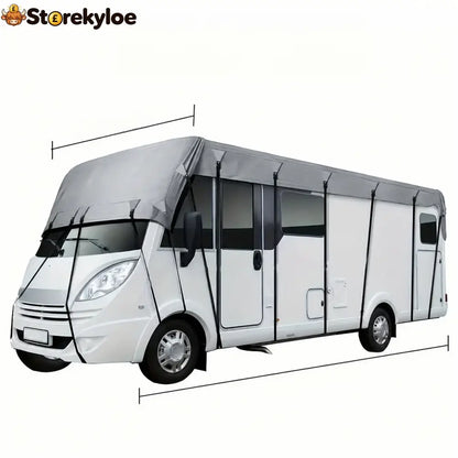 🎃halloween Deal 49% Off!🚐caravan & Motorhome Roof Cover – 210d Oxford With Secure Adjustable Straps - Silver-Grey