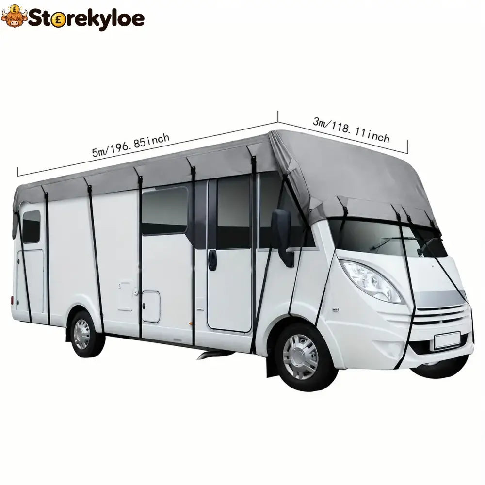 🎃halloween Deal 49% Off!🚐caravan & Motorhome Roof Cover – 210d Oxford With Secure Adjustable Straps - Silver-Grey / 5*3m
