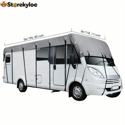 🎃halloween Deal 49% Off!🚐caravan & Motorhome Roof Cover – 210d Oxford With Secure Adjustable Straps - Silver-Grey / 5*3m