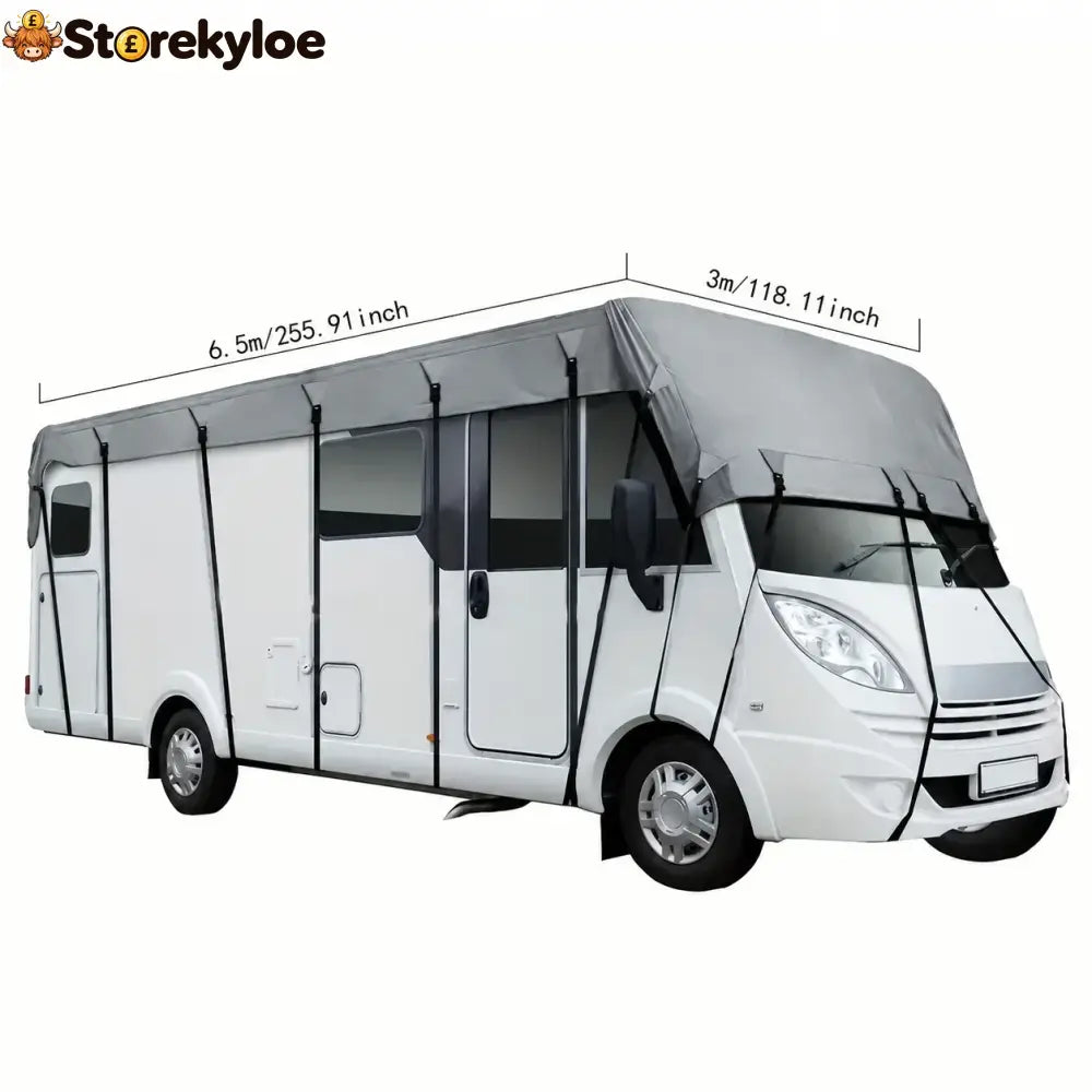 🎃halloween Deal 49% Off!🚐caravan & Motorhome Roof Cover – 210d Oxford With Secure Adjustable Straps - Silver-Grey