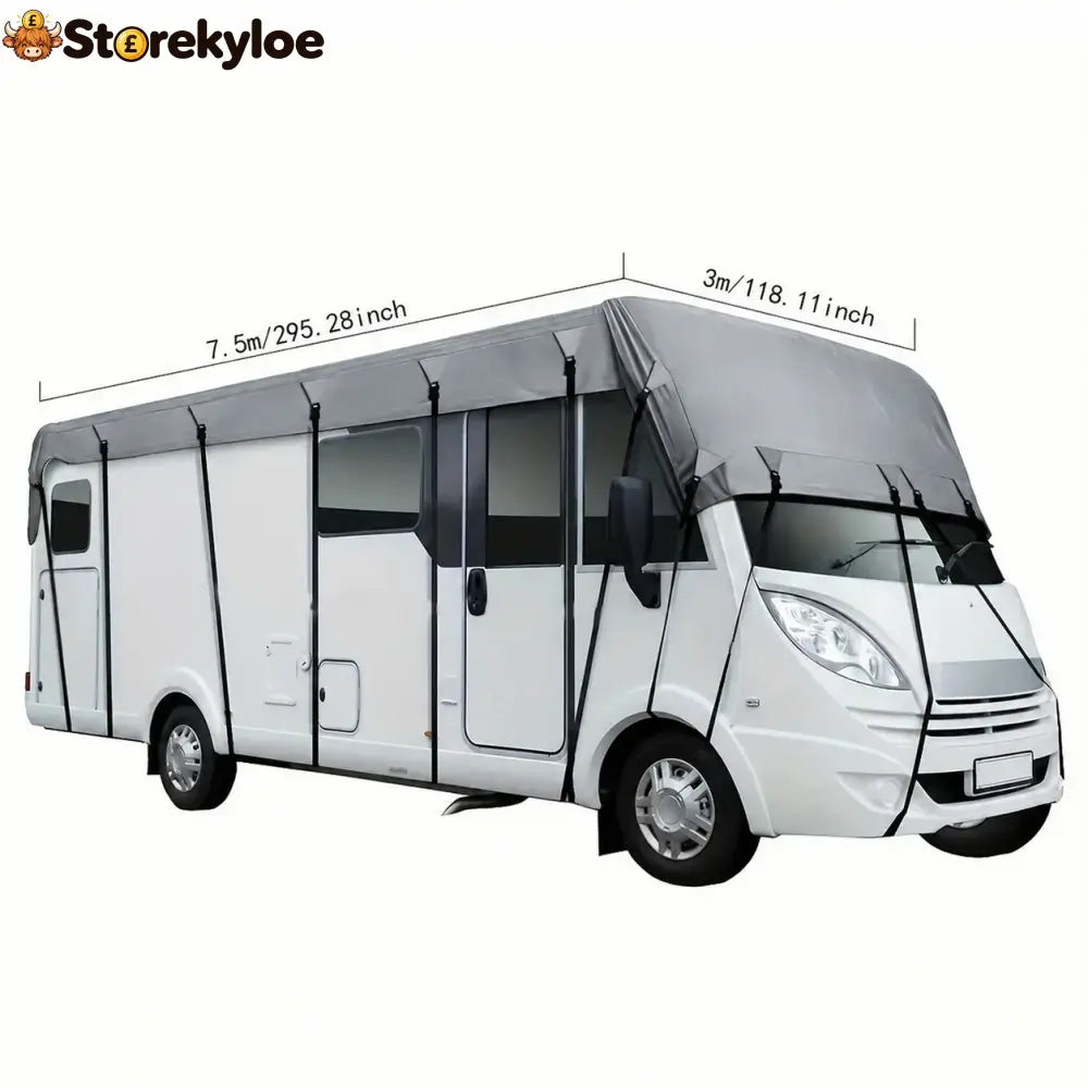🎃halloween Deal 49% Off!🚐caravan & Motorhome Roof Cover – 210d Oxford With Secure Adjustable Straps - Silver-Grey