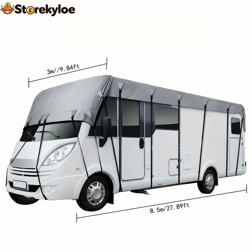 🎃halloween Deal 49% Off!🚐caravan & Motorhome Roof Cover – 210d Oxford With Secure Adjustable Straps - Silver-Grey