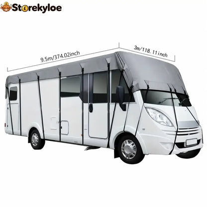 🎃halloween Deal 49% Off!🚐caravan & Motorhome Roof Cover – 210d Oxford With Secure Adjustable Straps - Silver-Grey