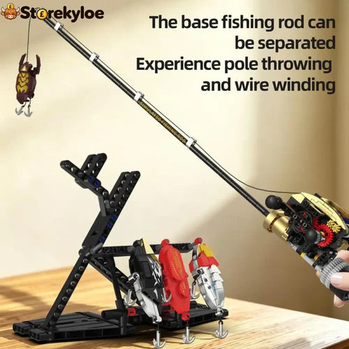 🎃halloween Deal 49% Off!🎣realistic Fishing Rod Building Block Set