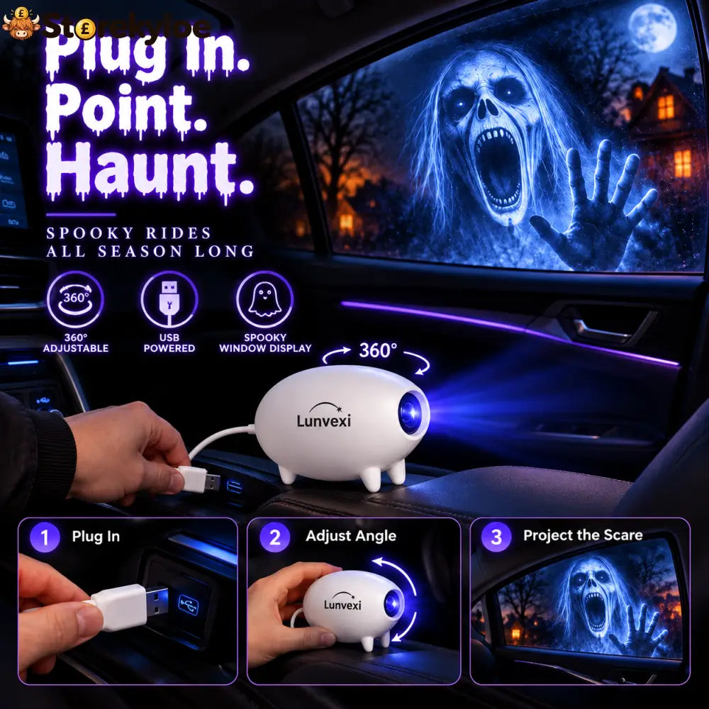 🎃 Halloween Window Projector 👻 16 Spooky Films USB Powered Holiday Decor