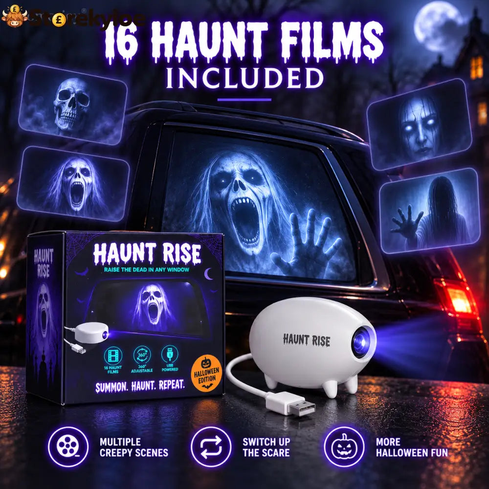 🎃 Halloween Window Projector ✨ 16 Spooky Films USB Powered Holiday Decor
